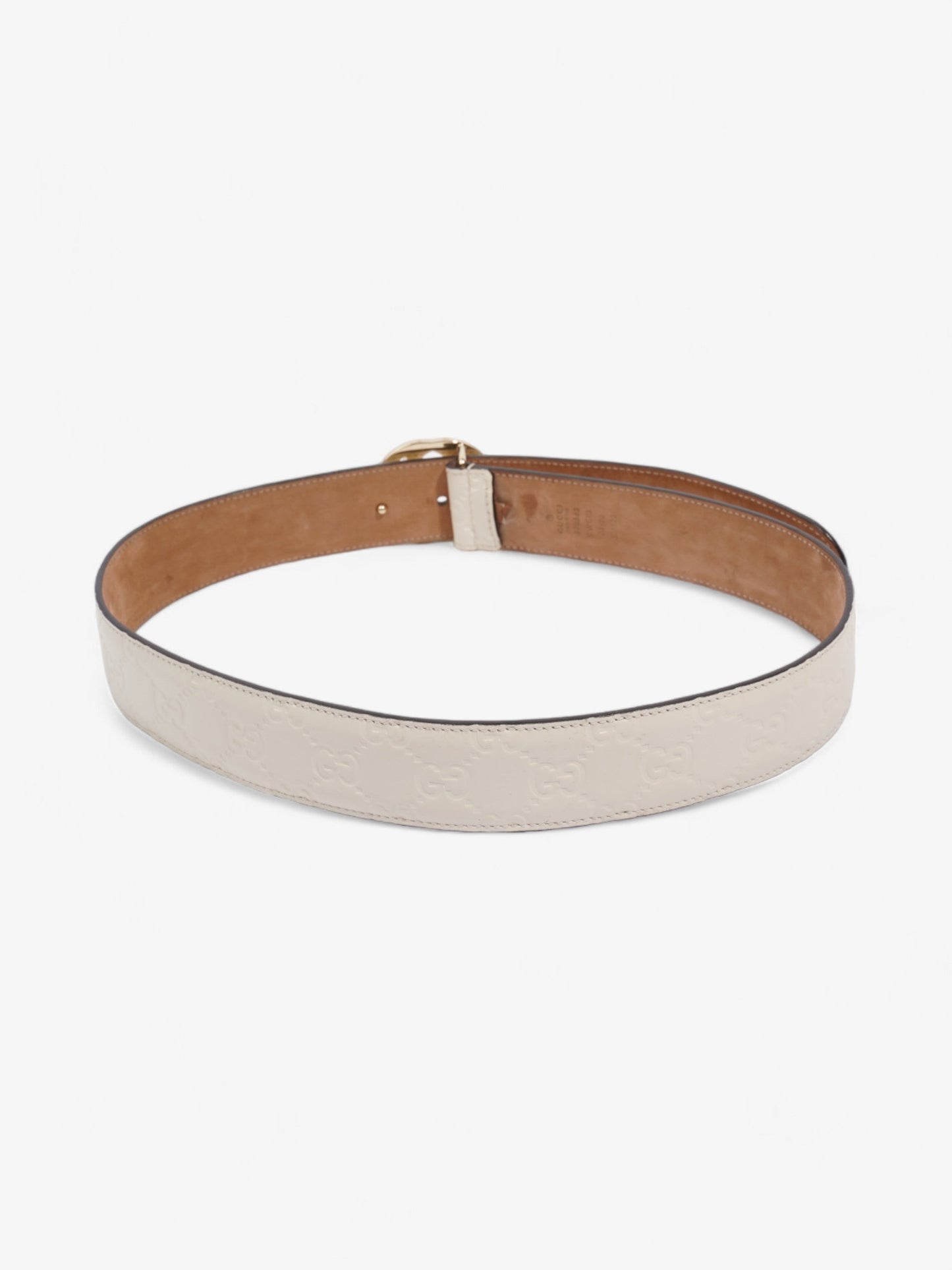 Gucci Interlocking G Belt White Leather 75cm 30"
