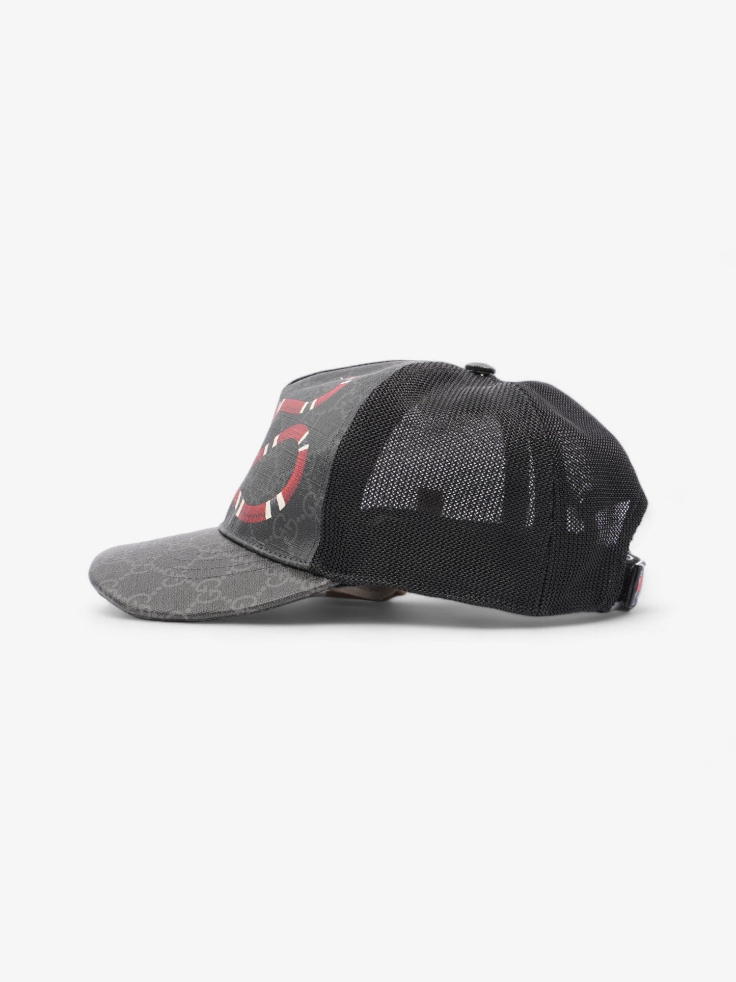 Gucci Kingsnake Print Cap Black GG Supreme / Red Snake Coated Canvas Medium