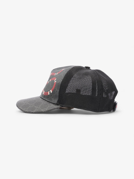 Gucci Kingsnake Print Cap Black GG Supreme / Red Snake Coated Canvas Medium