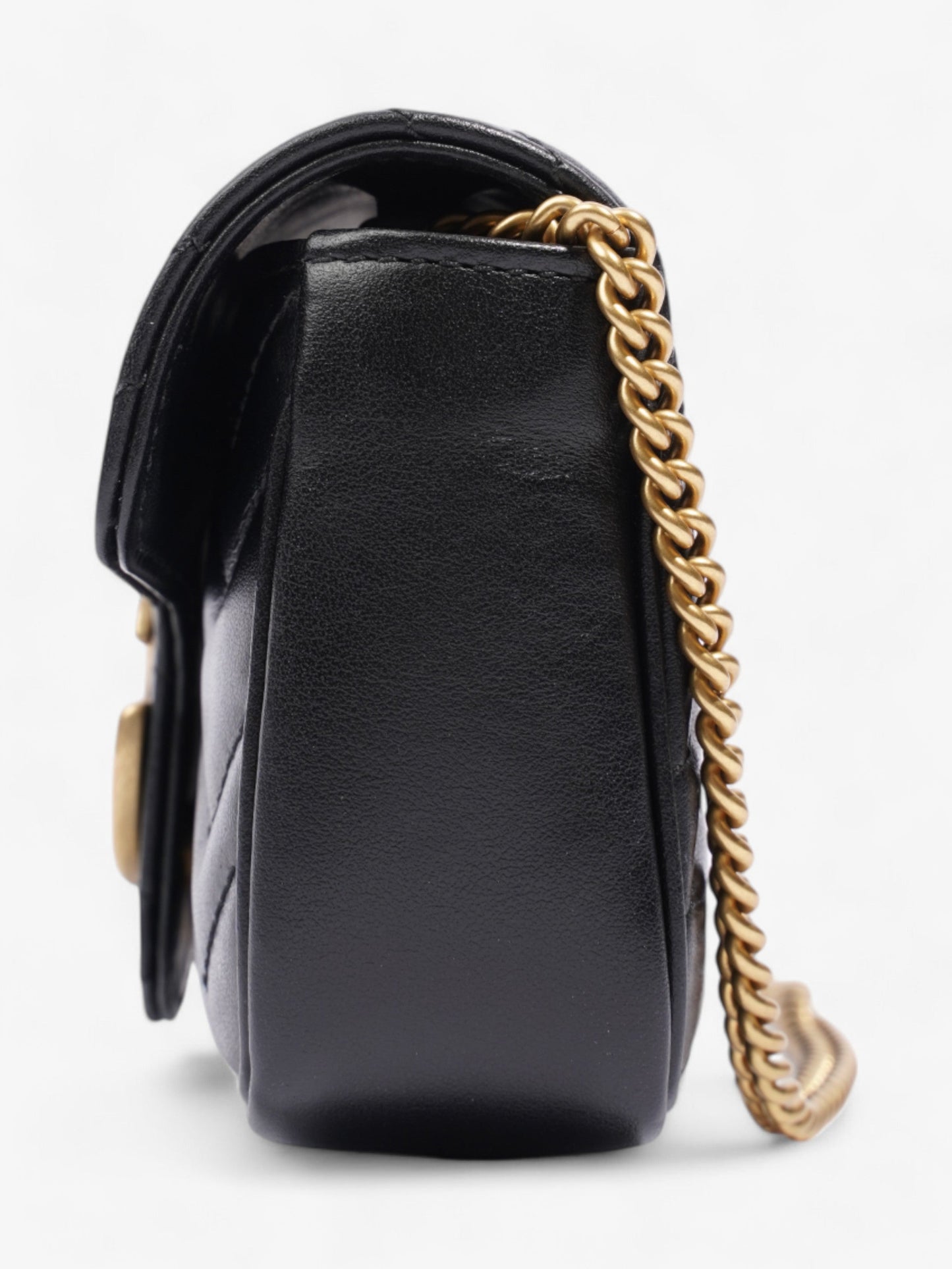 Gucci GG Marmont Black Matelasse Leather Super Mini