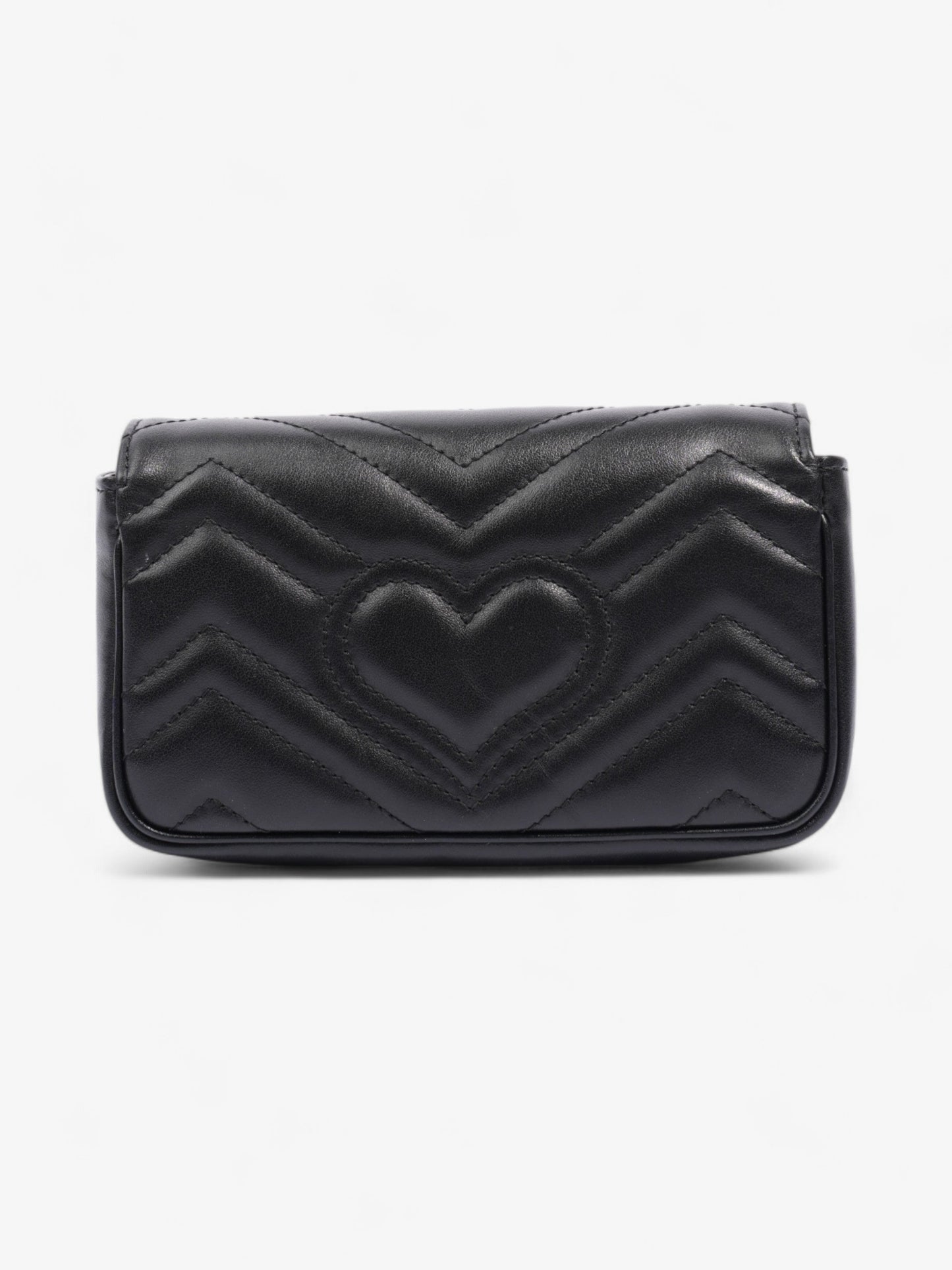 Gucci GG Marmont Black Matelasse Leather Super Mini