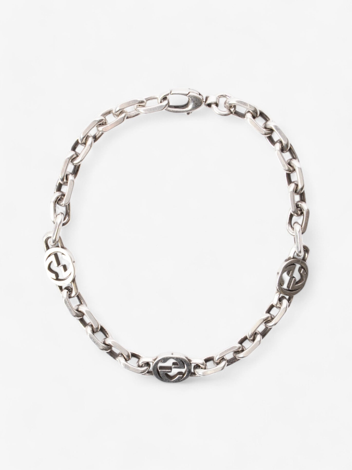 Gucci Interlocking G Chain Bracelet Silver Silver Sterling 21