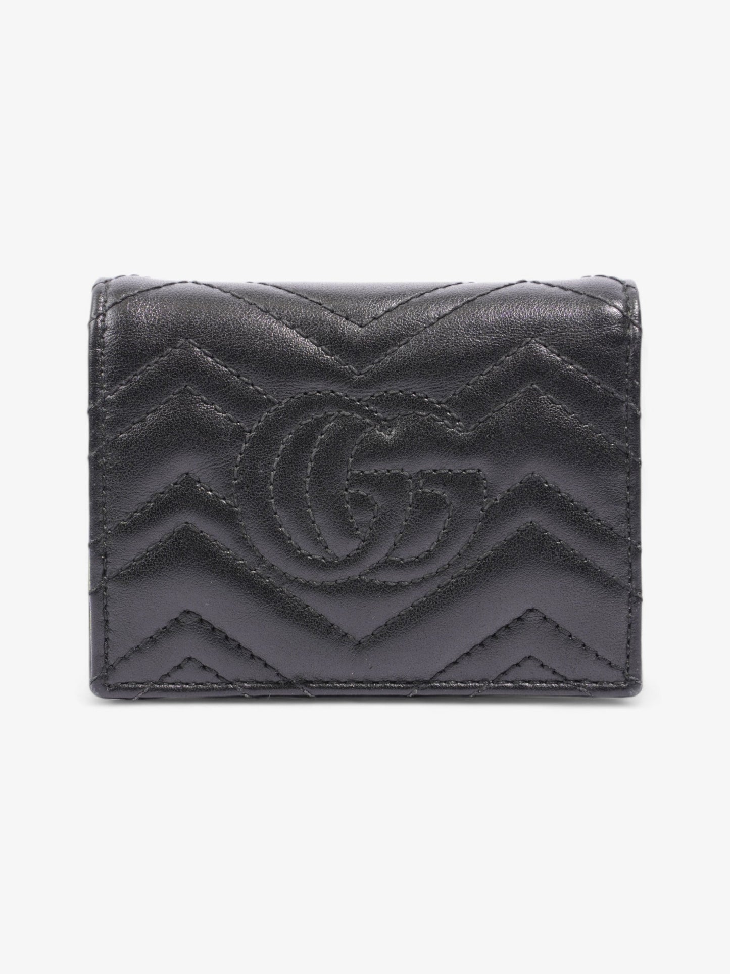 Gucci GG Marmont Wallet Black / Gold Matelasse Leather