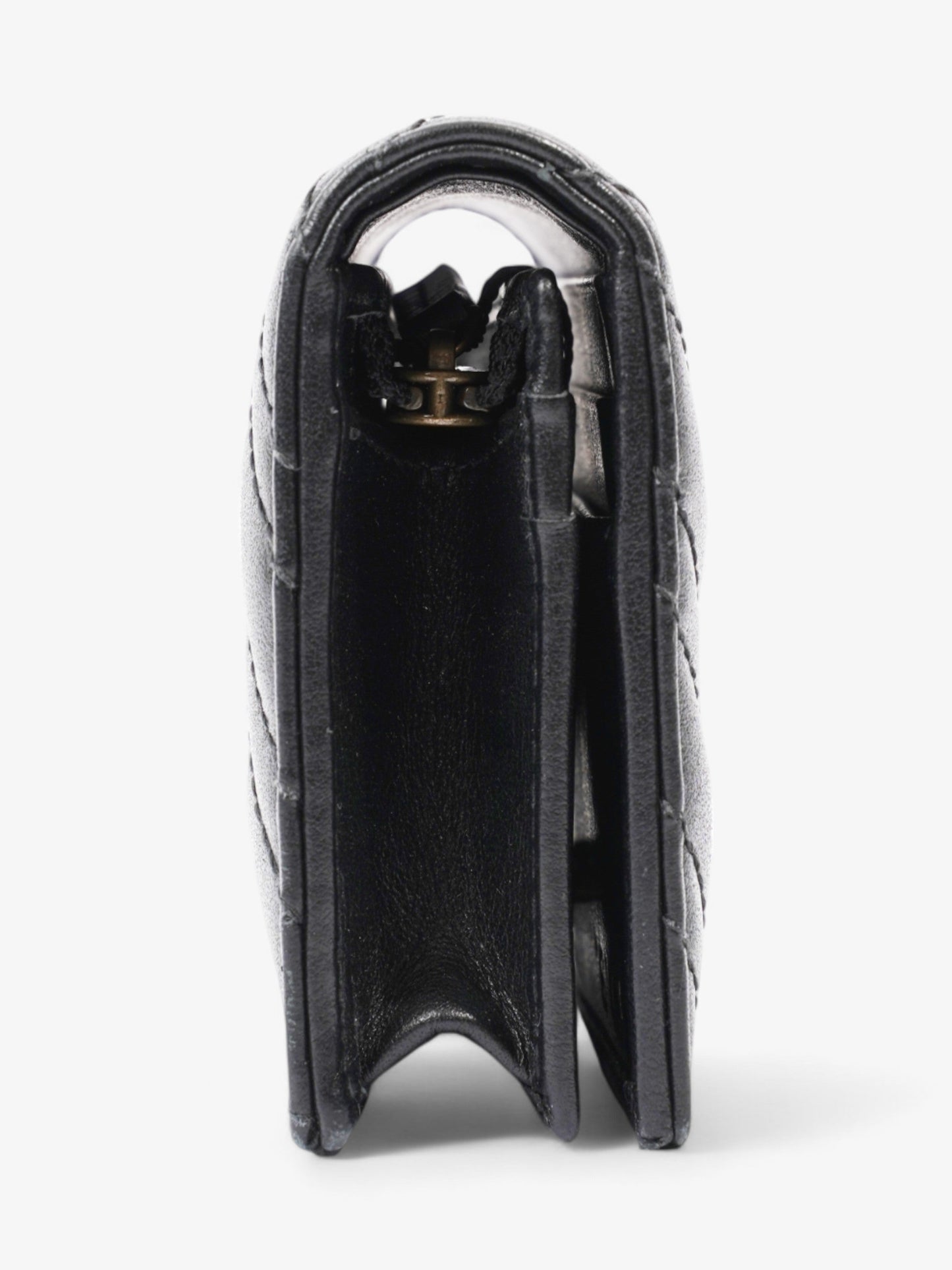 Gucci GG Marmont Wallet Black / Gold Matelasse Leather