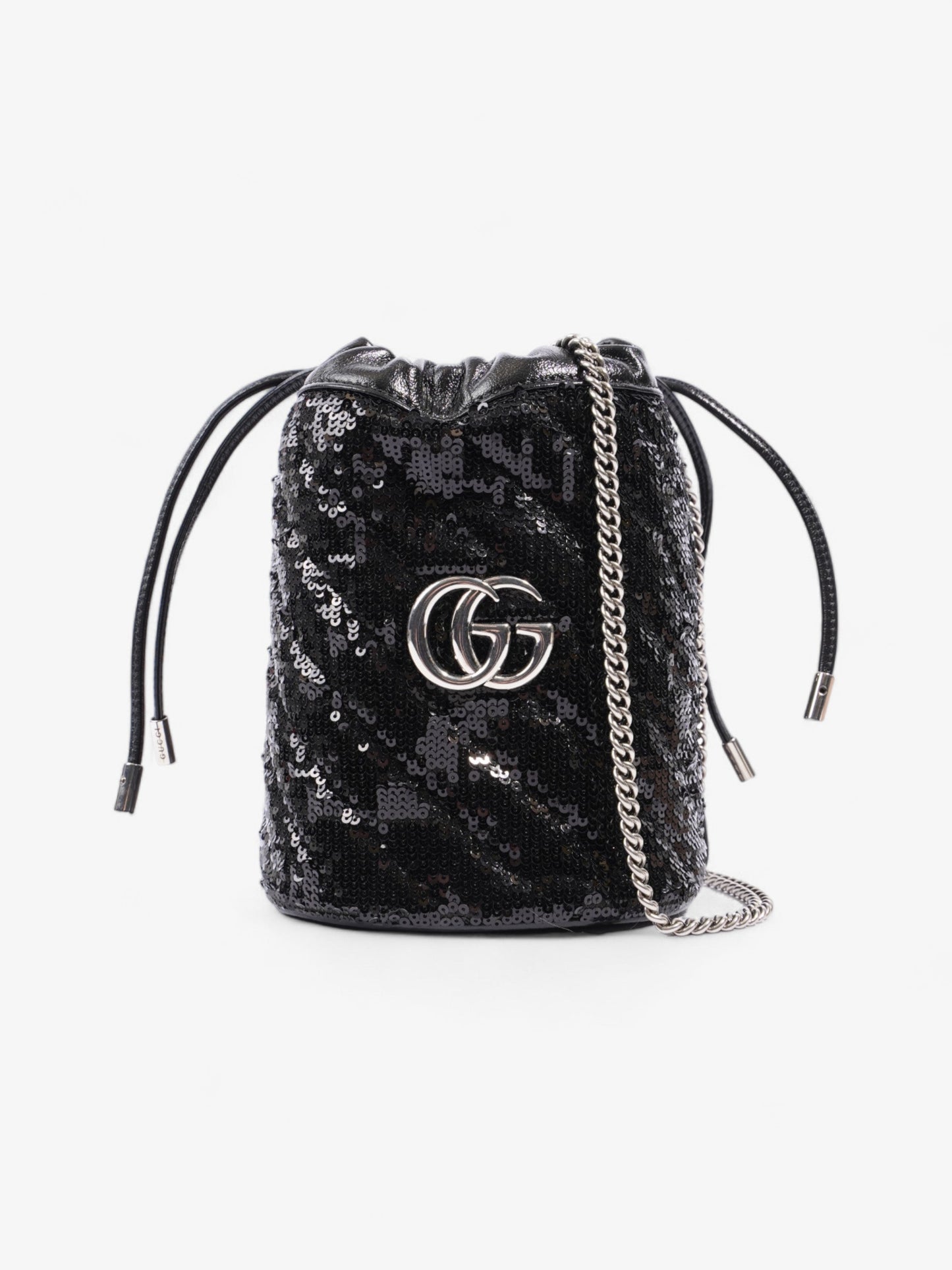 Gucci GG Marmont Bucket Bag Black Sequin