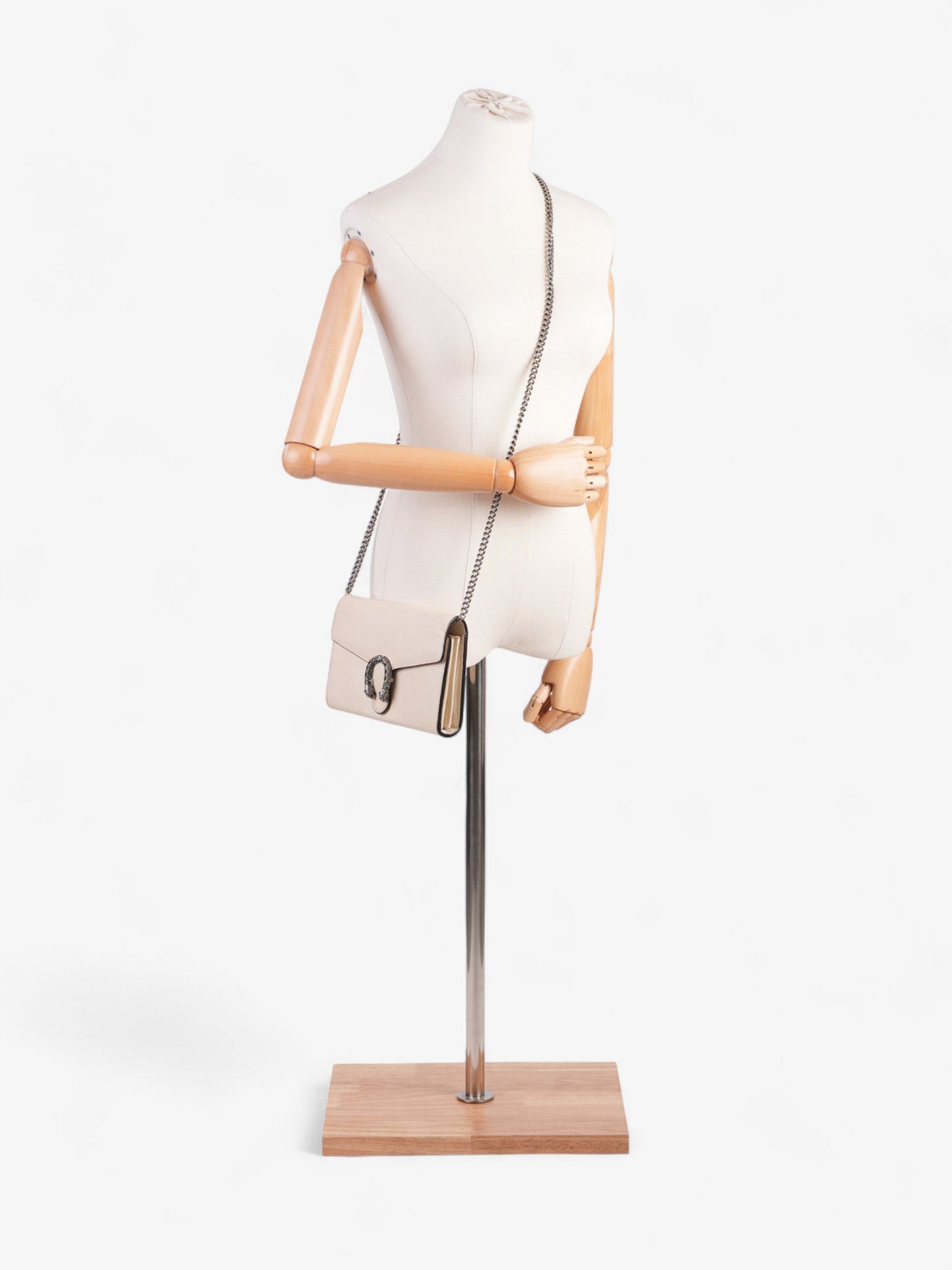 Gucci Dionysus Chain Wallet White Leather