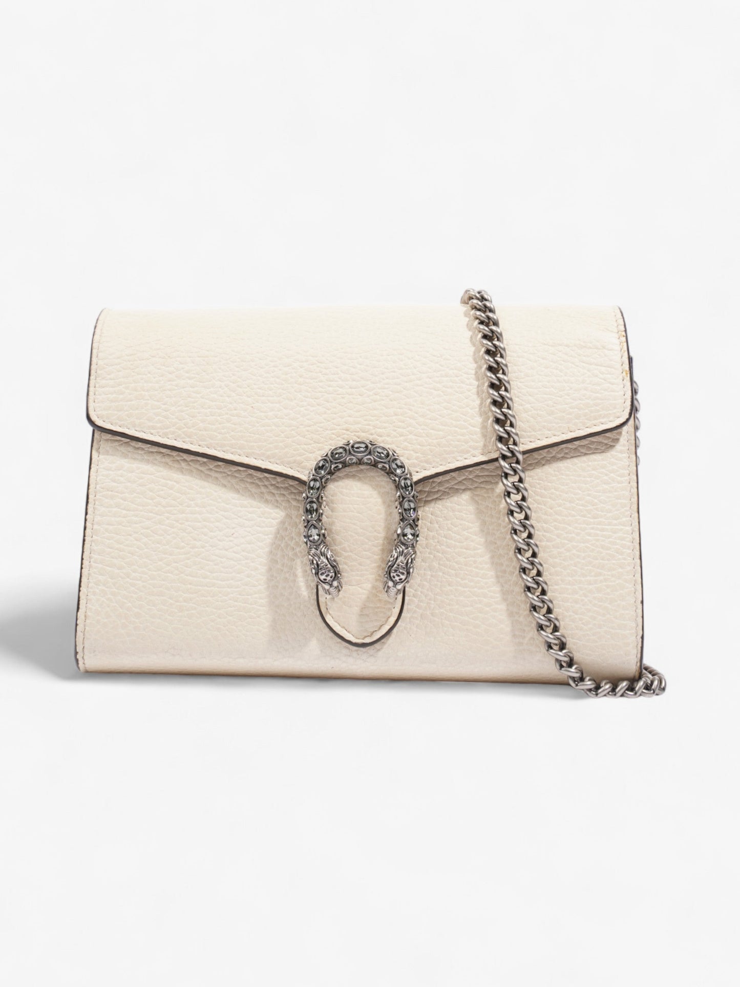 Gucci Dionysus Chain Wallet White Leather