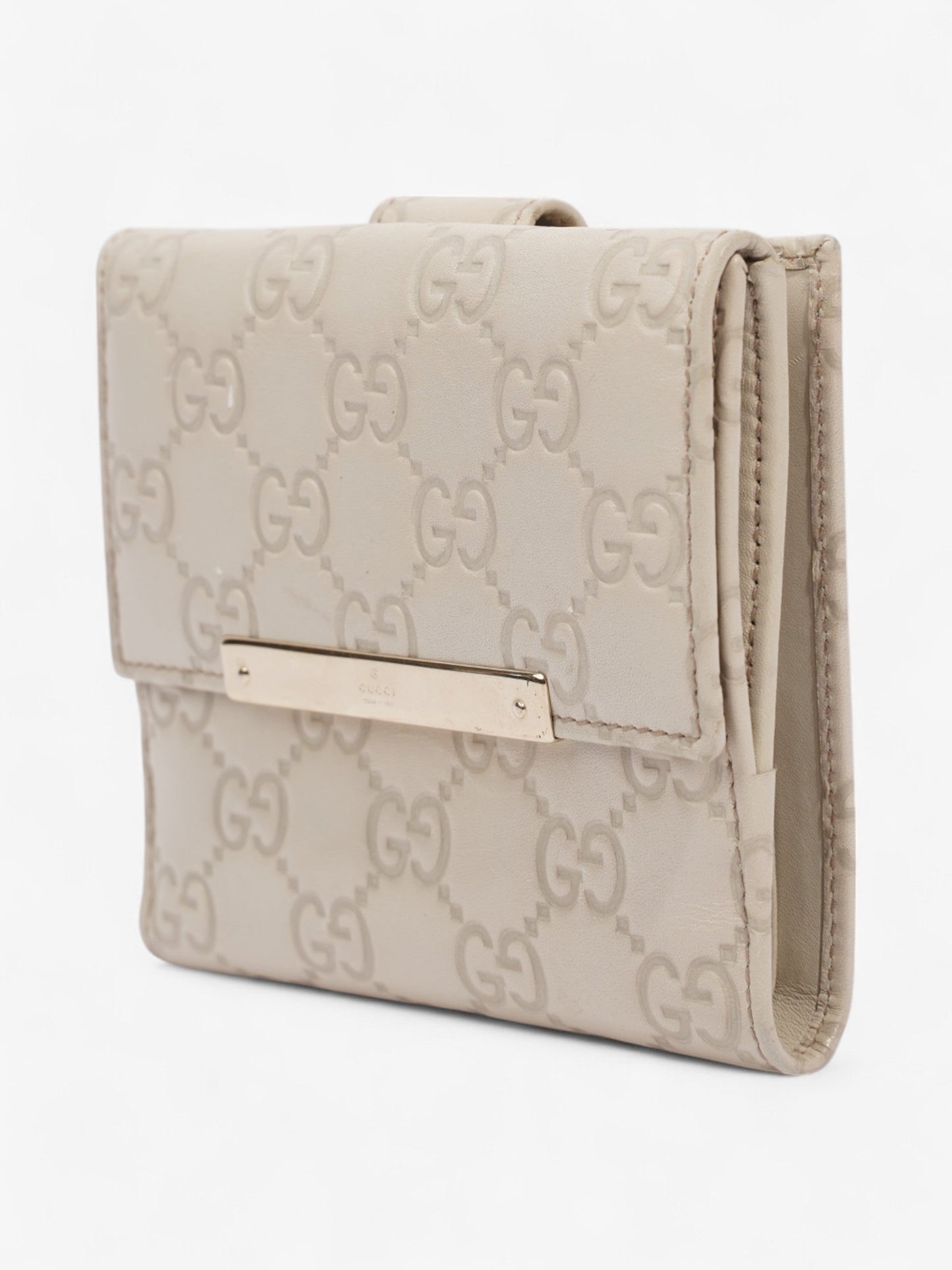 Gucci French Flap Wallet Mystic White Calfskin Leather