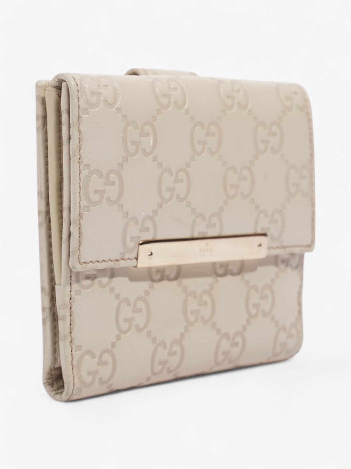 Gucci French Flap Wallet Mystic White Calfskin Leather