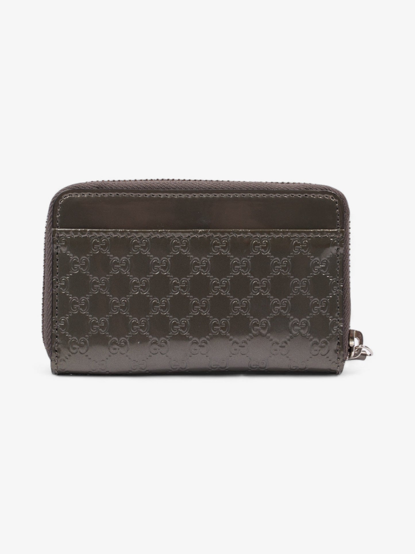 Gucci Microguccissima Compact Wallet Grey Patent Leather