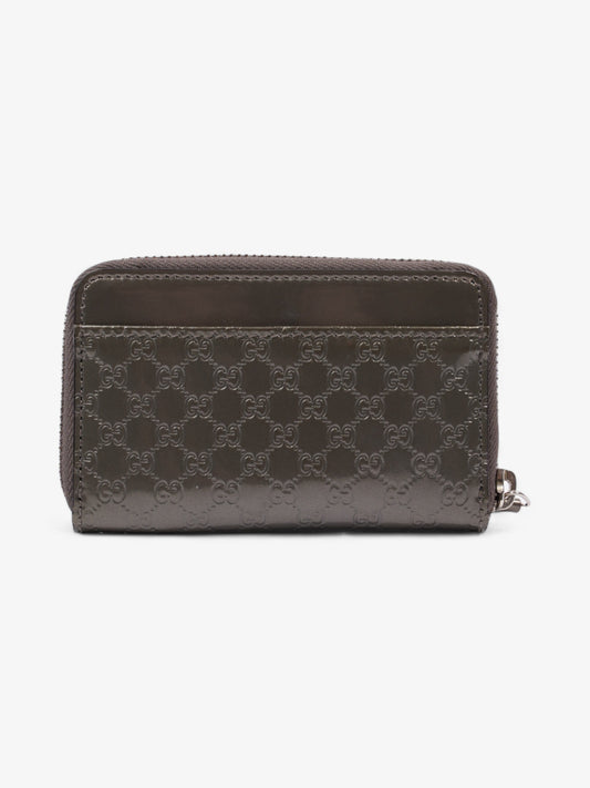 Gucci Microguccissima Compact Wallet Grey Patent Leather