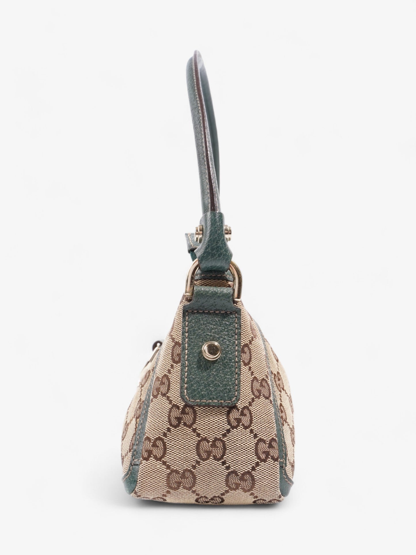 Gucci Abbey D Ring Beige And Ebony GG Supreme / Green Canvas