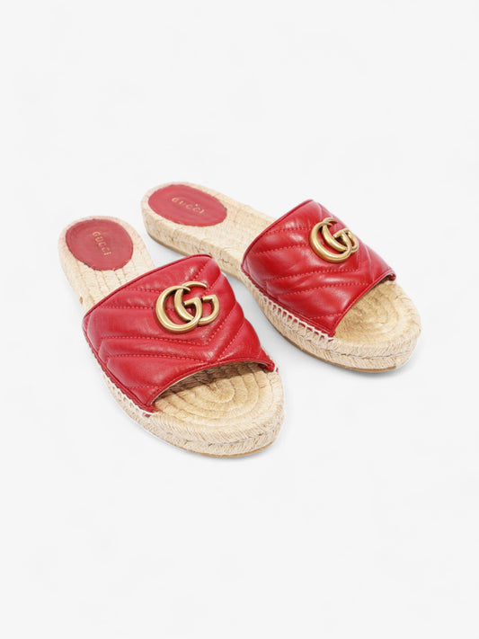 Gucci GG Marmont Espadrilles Red Leather EU 38 UK 5