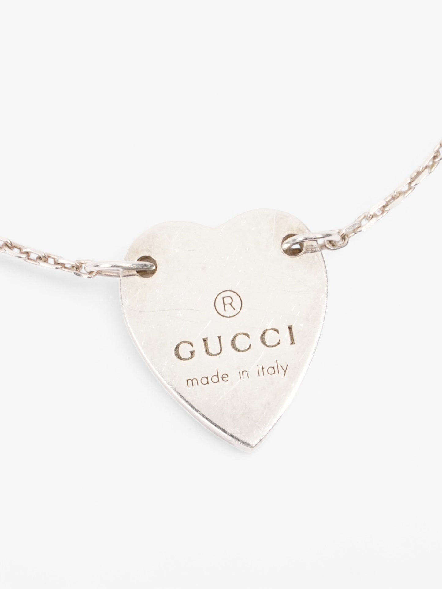 Gucci Trademark Heart Bracelet Silver Silver Sterling 17