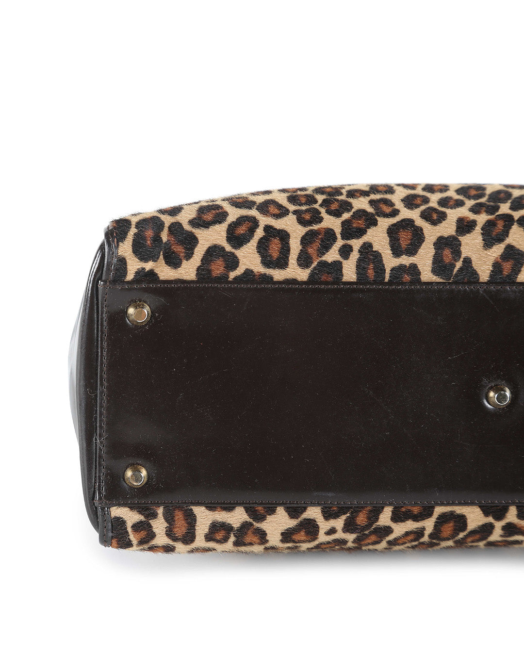 CHRISTIAN DIOR Leopard Print Pony Hair Lady Dior Bag