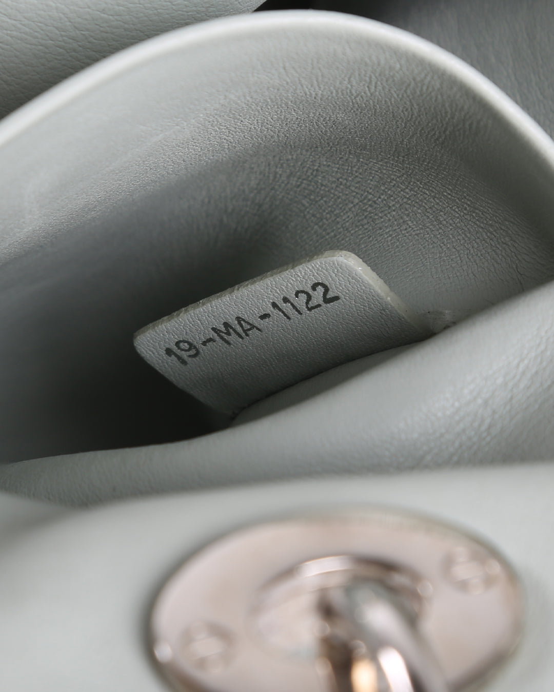 CHRISTIAN DIOR Light Grey Leather Medium Diorissimo Tote Bag