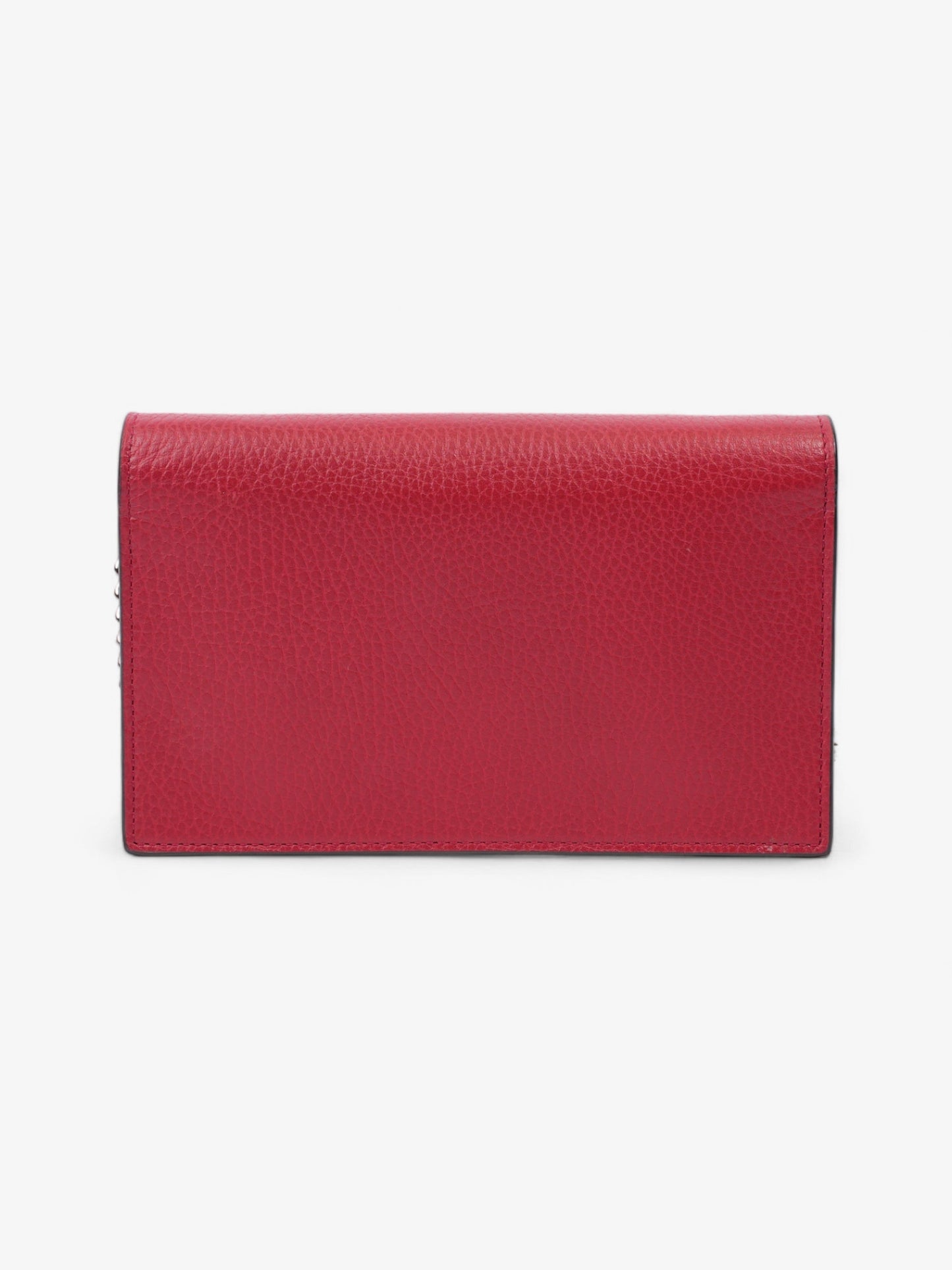 Gucci Interlocking G Flap Chain Wallet Red Leather