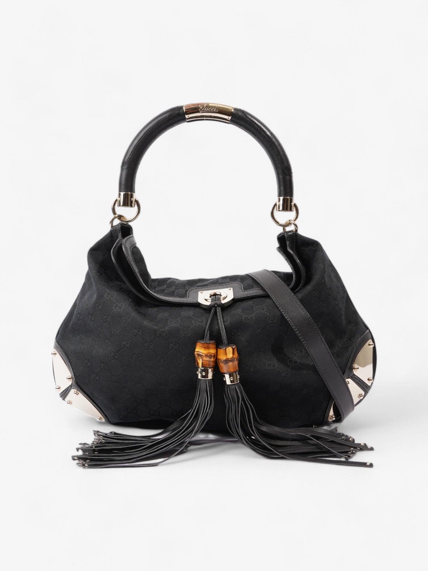 Gucci Indy Hobo Black Canvas