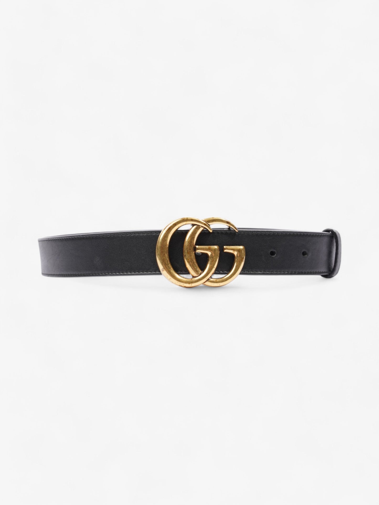 Gucci GG Marmont Thin Belt Black / Gold Leather 85cm / 34"
