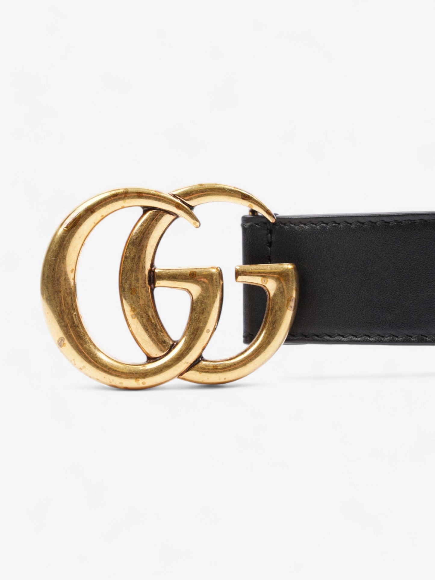 Gucci GG Marmont Thin Belt Black / Gold Leather 85cm / 34"