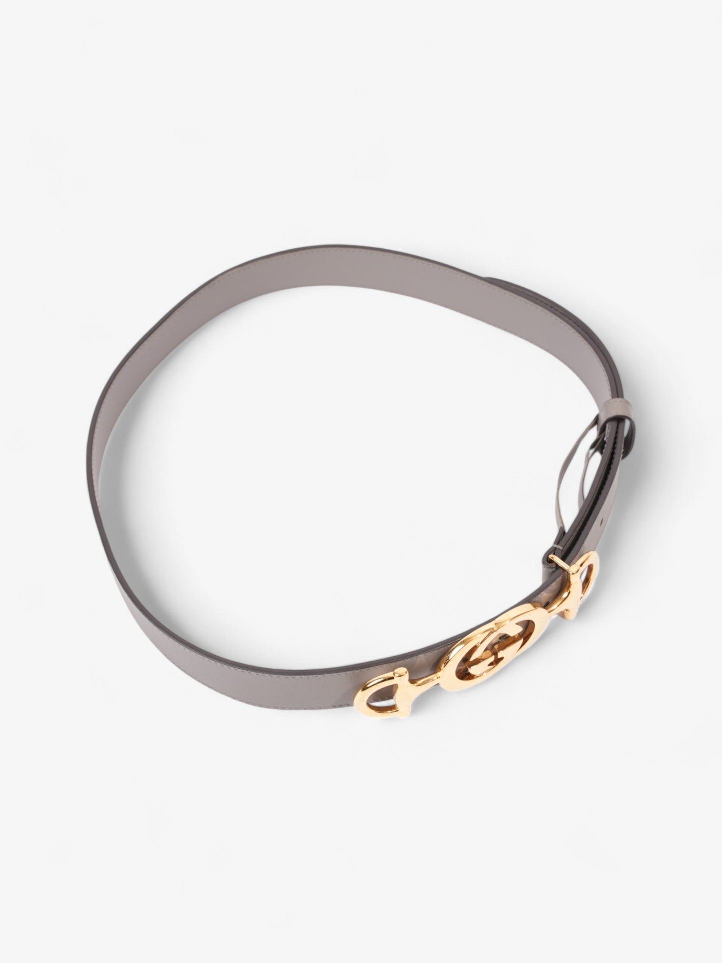 Gucci Horsebit Belt Grey / Gold Leather 85cm / 34"