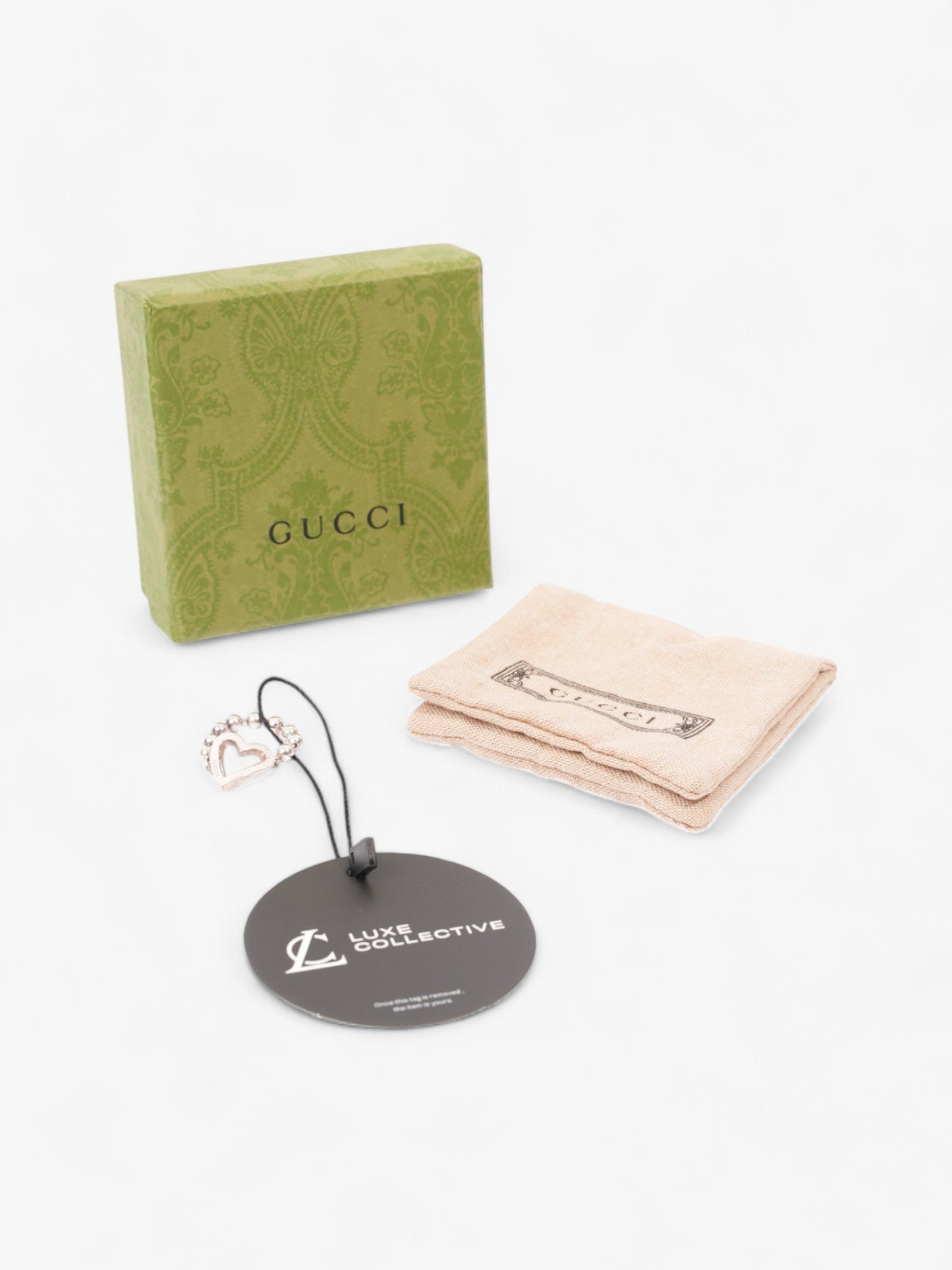 Gucci Heart Bead Ring Silver Silver Sterling 16 (Circumference - 56mm)