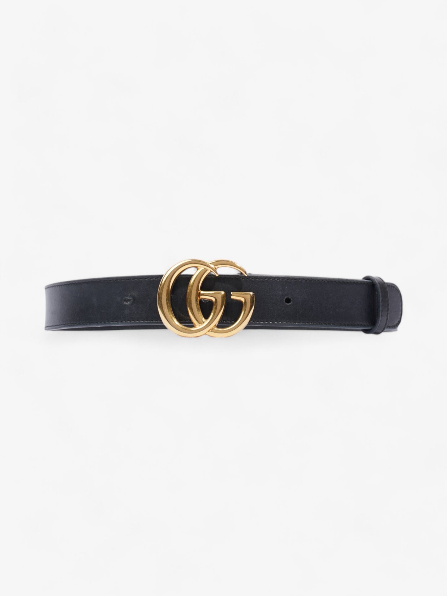 Gucci GG Marmont Belt Black / Gold Leather 70cm / 28"