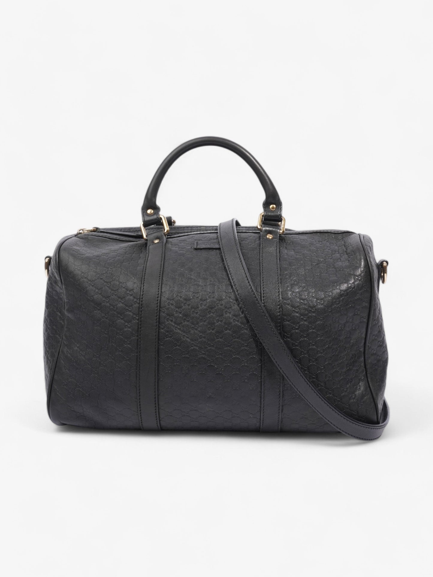 Gucci Boston Bag Black Guccissima Embossed Leather