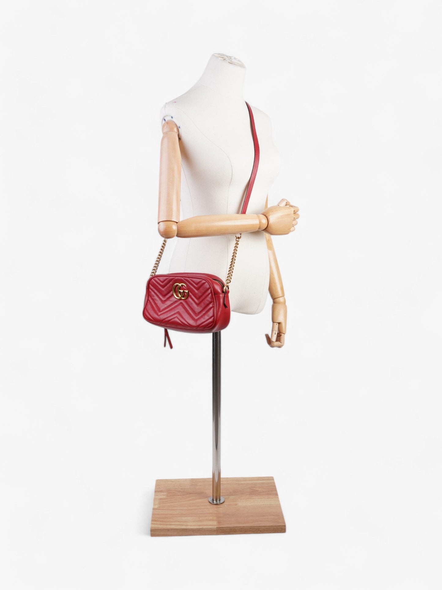Gucci Marmont Red Matelasse Leather Small
