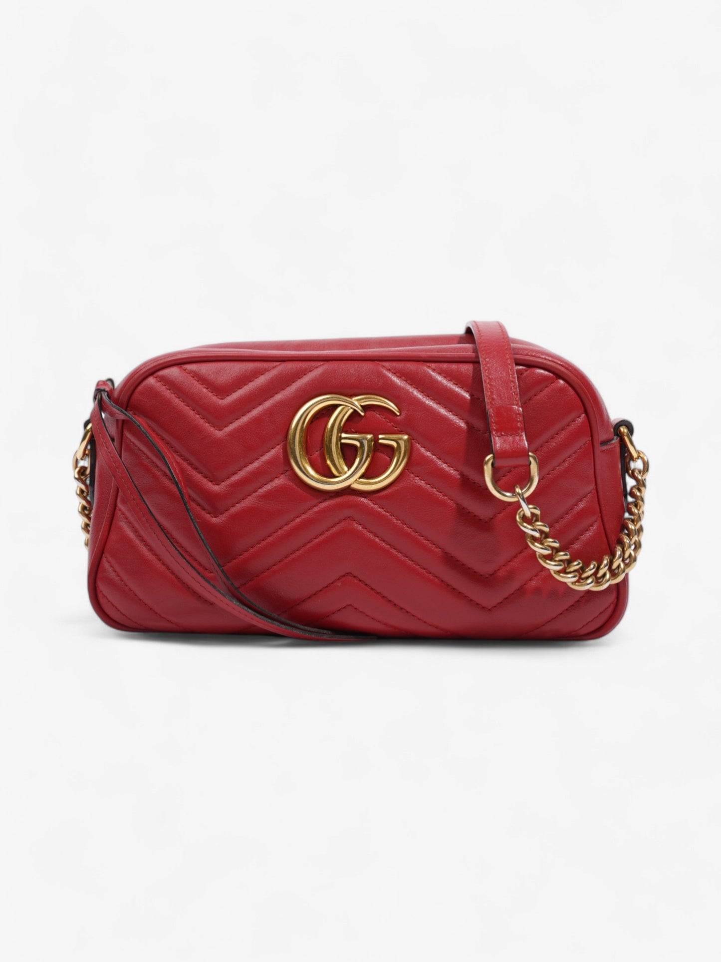 Gucci Marmont Red Matelasse Leather Small