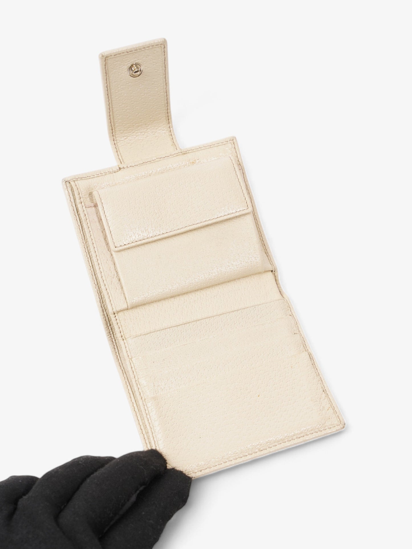 Gucci D-Ring Compact Wallet GG Supreme / Beige Canvas