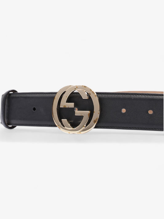 Gucci Interlocking G Belt Black / Gold Leather 85cm / 34"