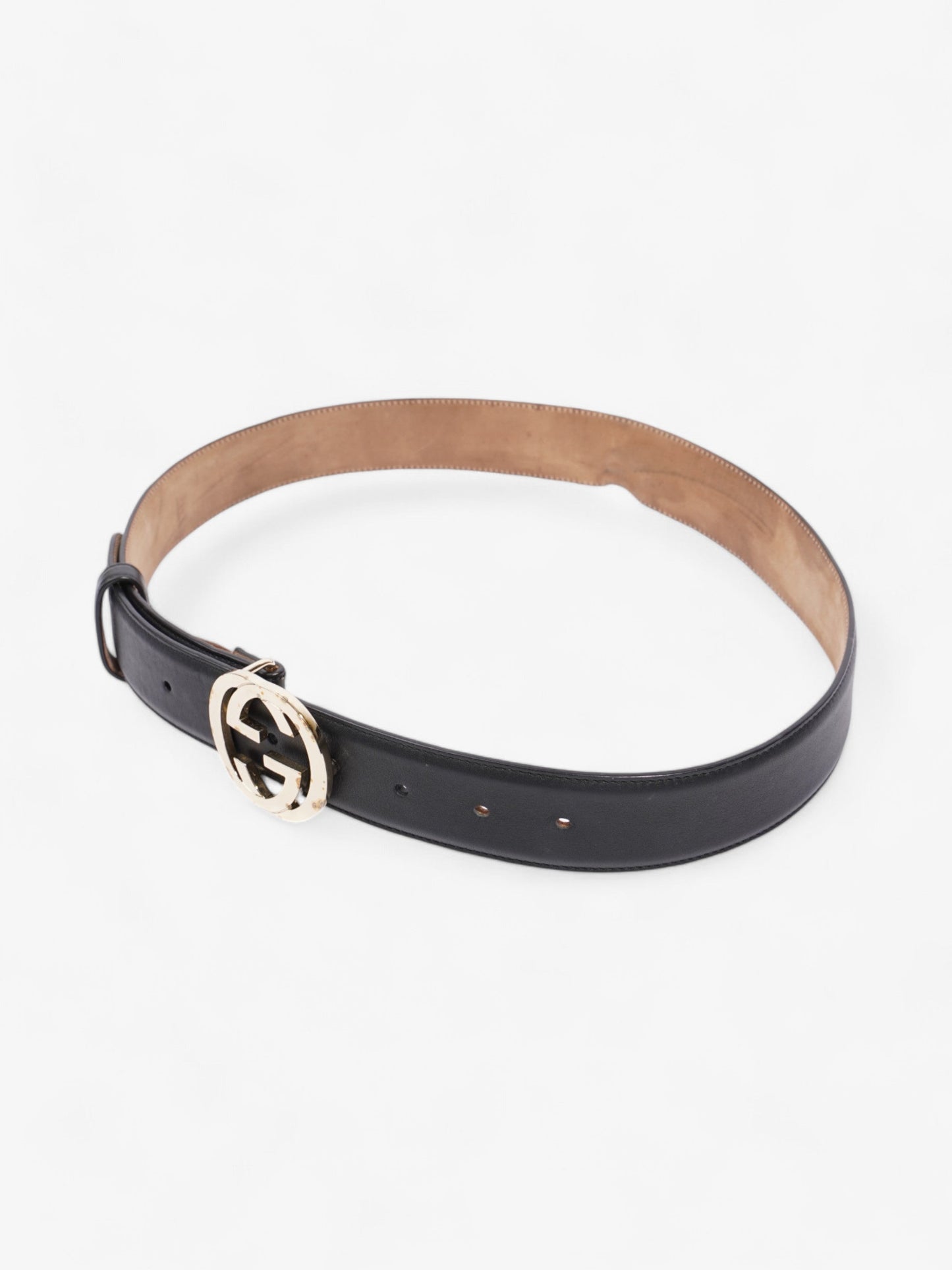 Gucci Interlocking G Belt Black / Gold Leather 85cm / 34"