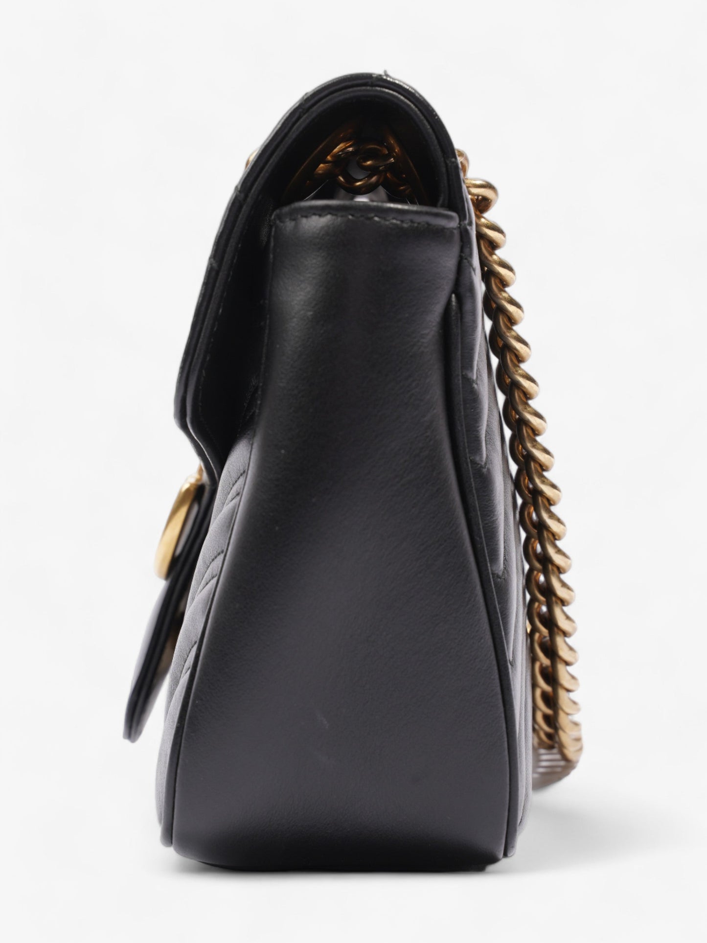 Gucci GG Marmont Flap Black Matelasse Leather Small