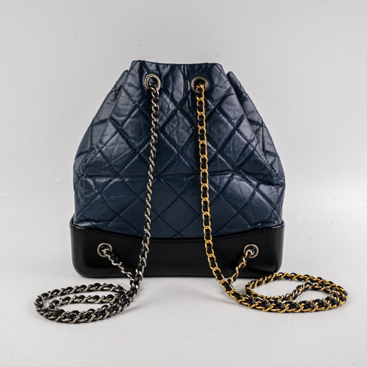 Chanel Gabrielle Small Calfskin Navy Backpack
