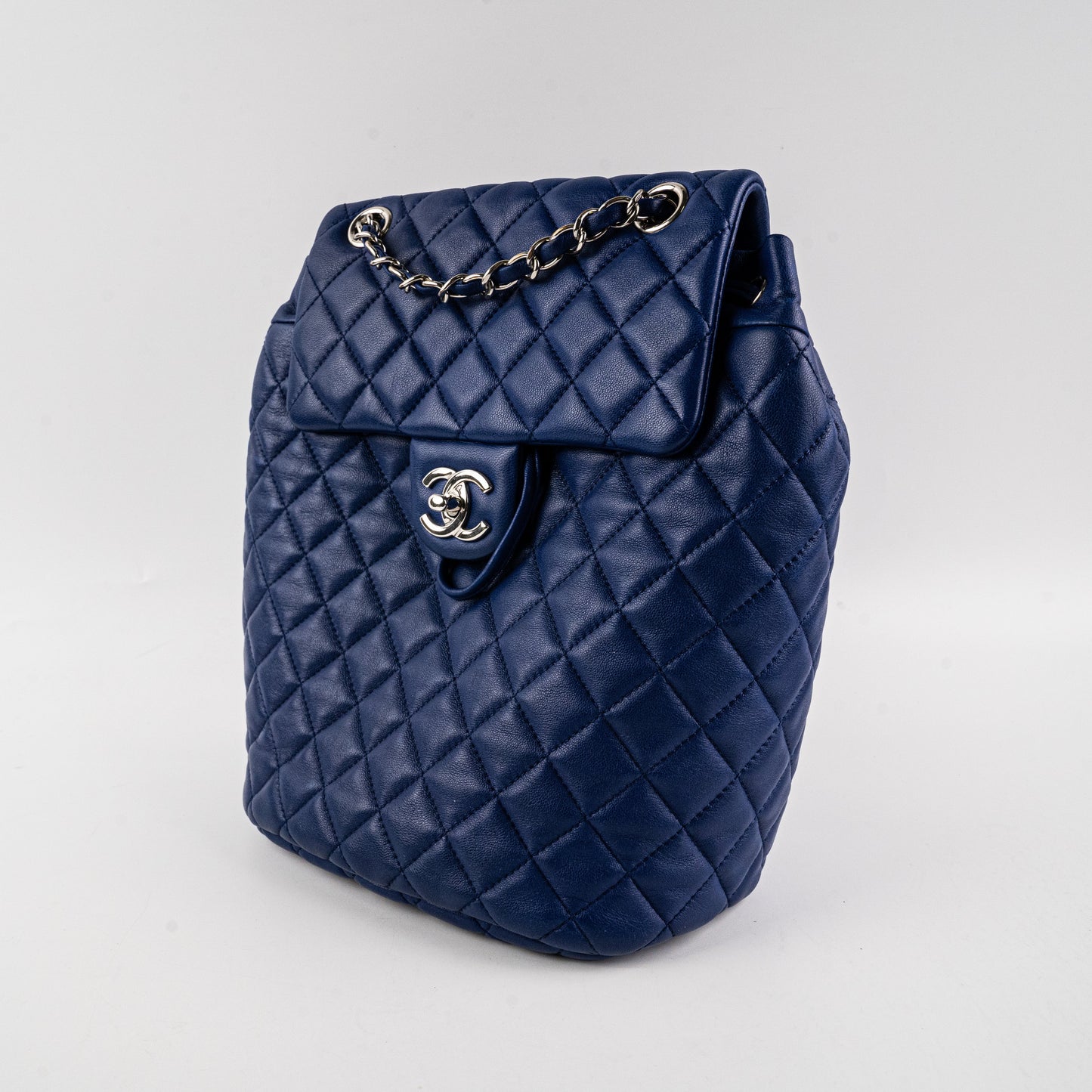 Chanel Small Urban Spirit Lambskin Blue Backpack