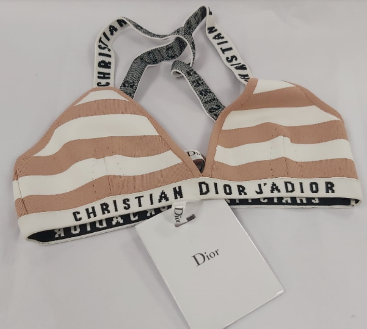 Christian Dior Pink Striped bra 36