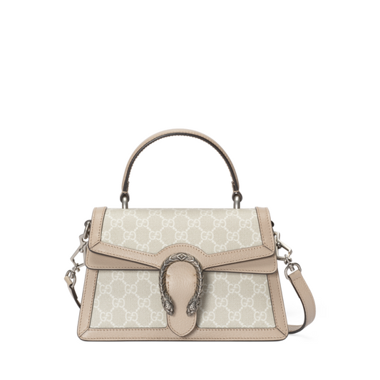 Small Dionysus Top Handle Bag Beige Leather Handbag for Women