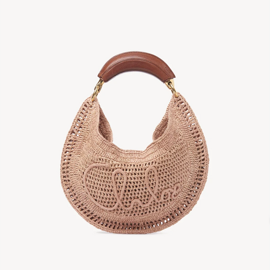 Summery Beige Summer Banana Hobo Bag In Raffia Tote Bag for Women