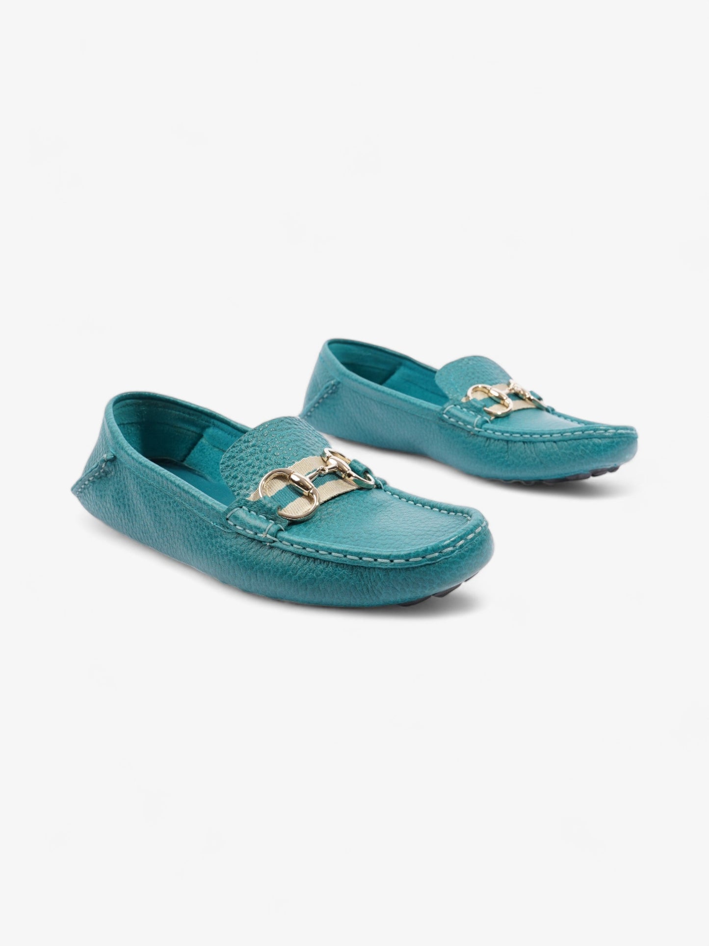 Gucci Horsebit Slip On Loafers Turquoise Blue  Leather EU 39 UK 6