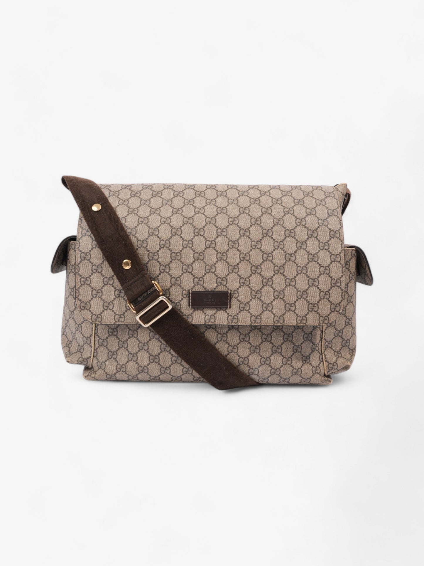 Gucci Baby Changing Bag Beige And Ebony GG Supreme Coated Canvas