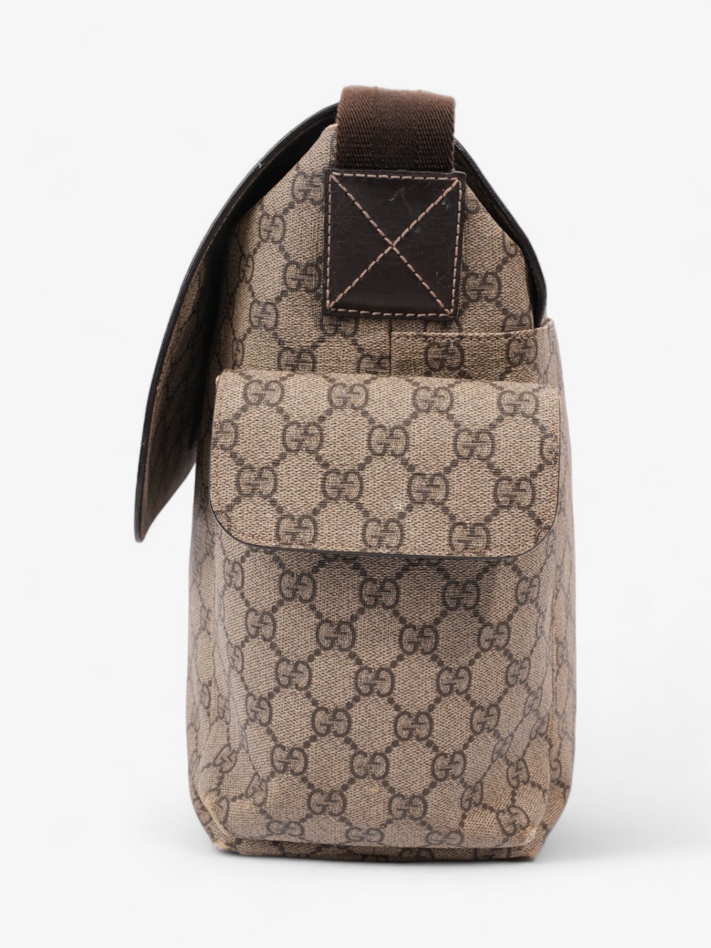 Gucci Baby Changing Bag Beige And Ebony GG Supreme Coated Canvas