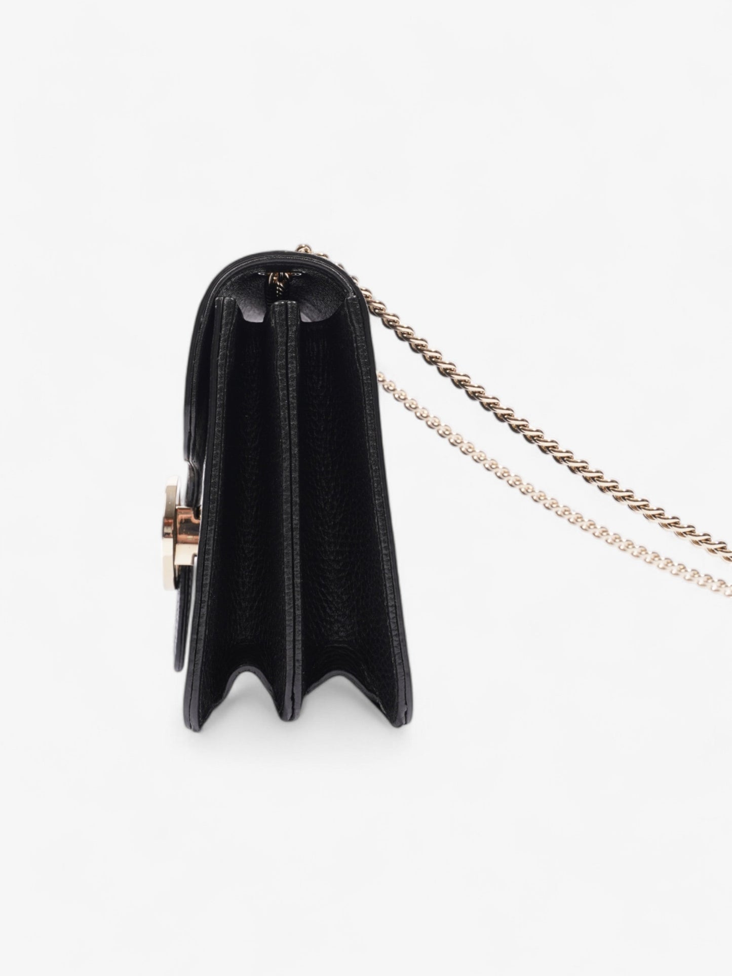 Gucci Dollar Interlocking G Black Calfskin Leather Small