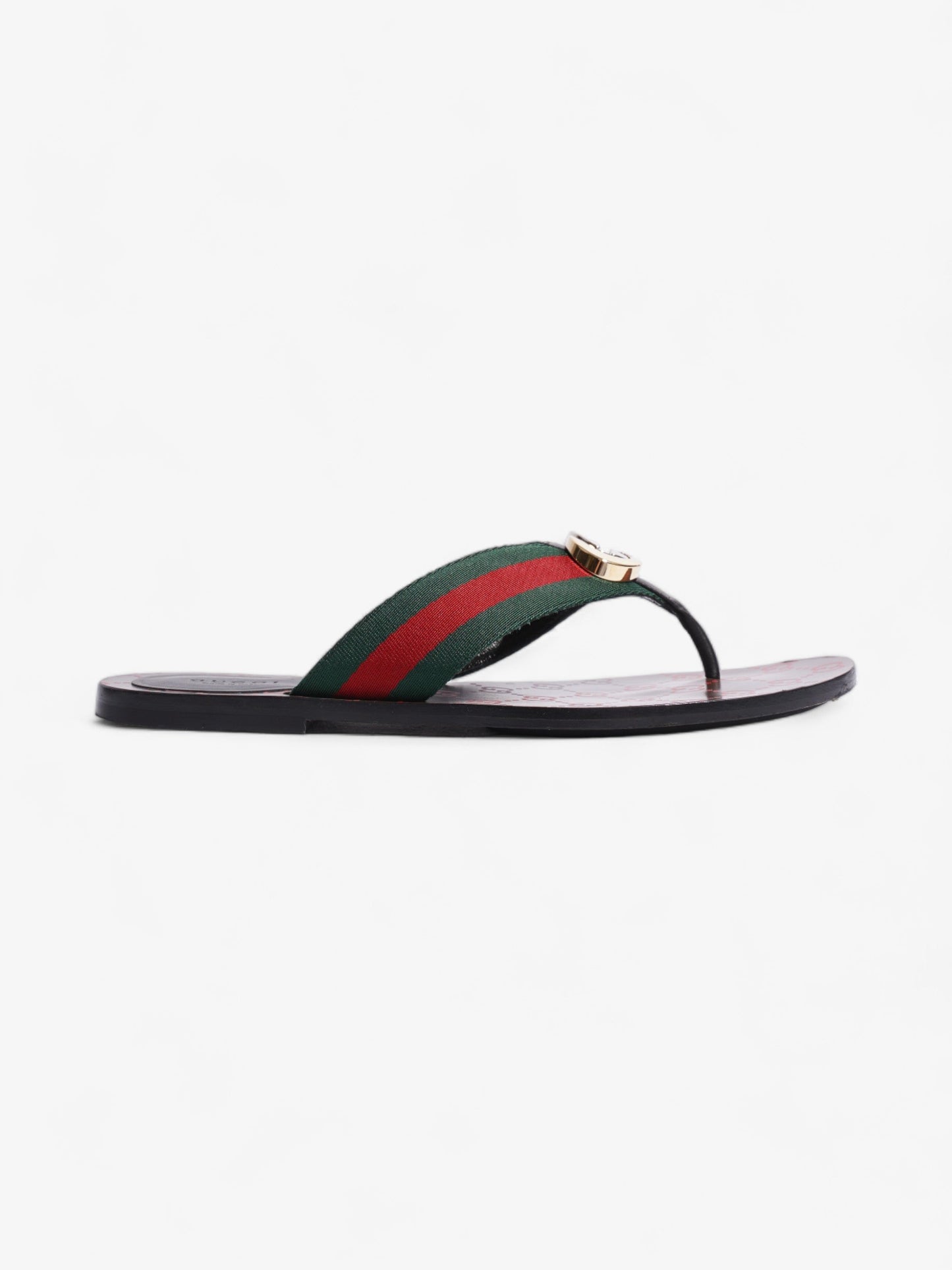 Gucci GG Thong Web Sandal Red / Green Canvas EU 39 UK 6