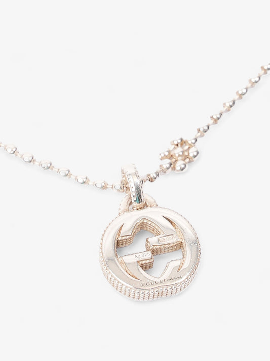 Gucci Interlocking G Necklace with Flower Silver Silver Sterling