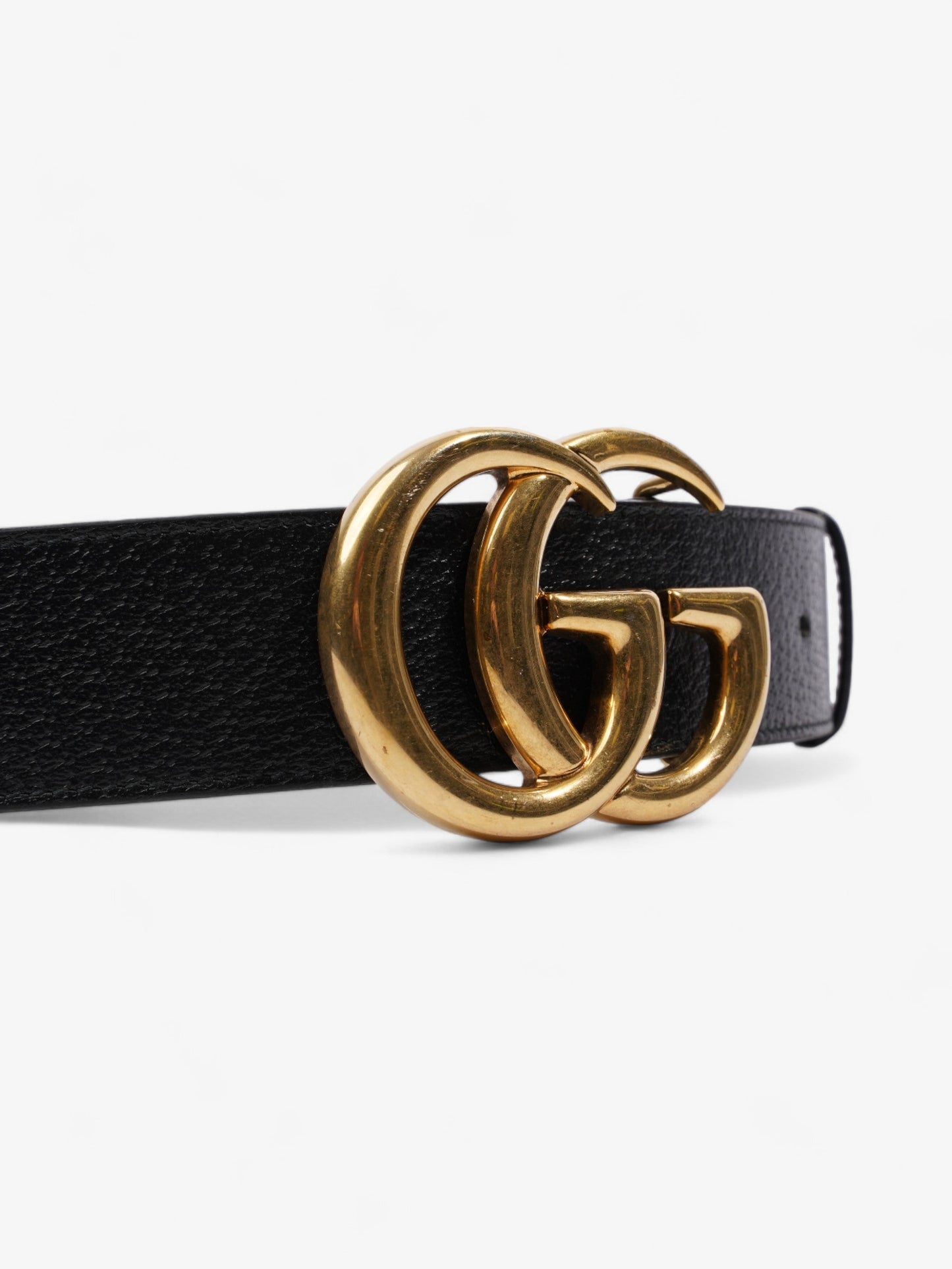 Gucci Double G Belt Black Leather 80cm 32"