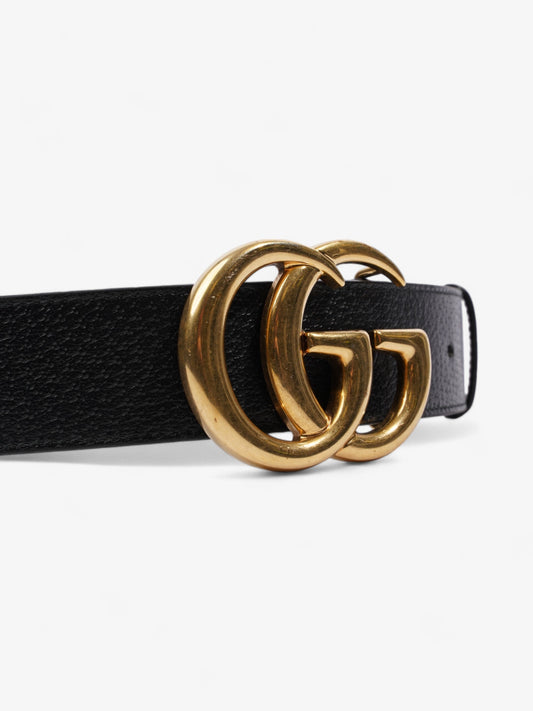 Gucci Double G Belt Black Leather 80cm 32"