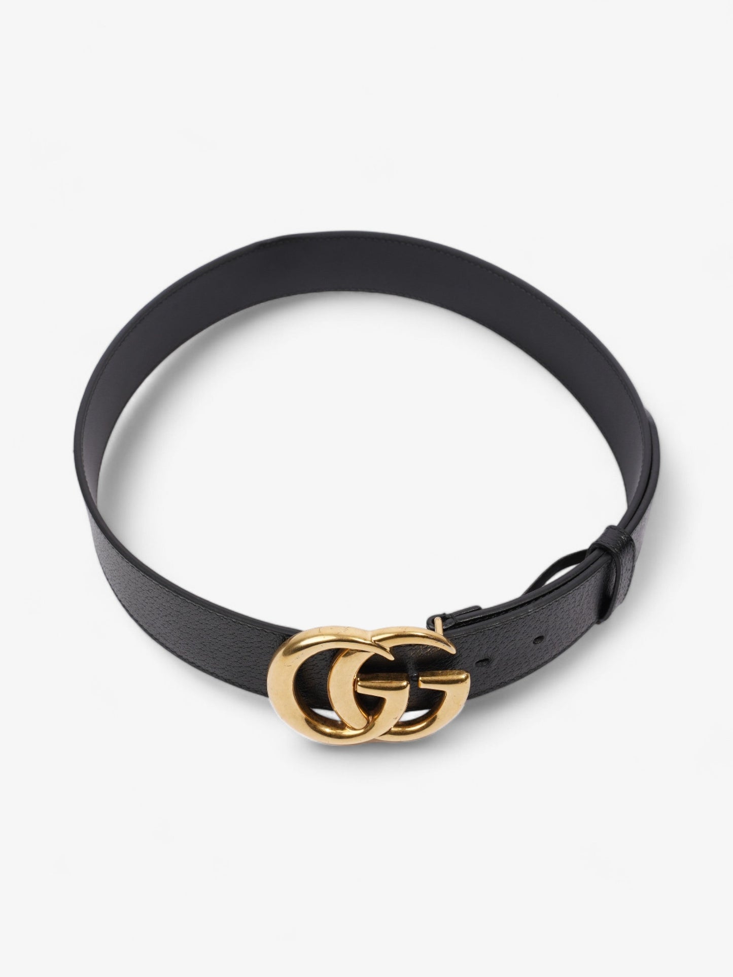 Gucci Double G Belt Black Leather 80cm 32"