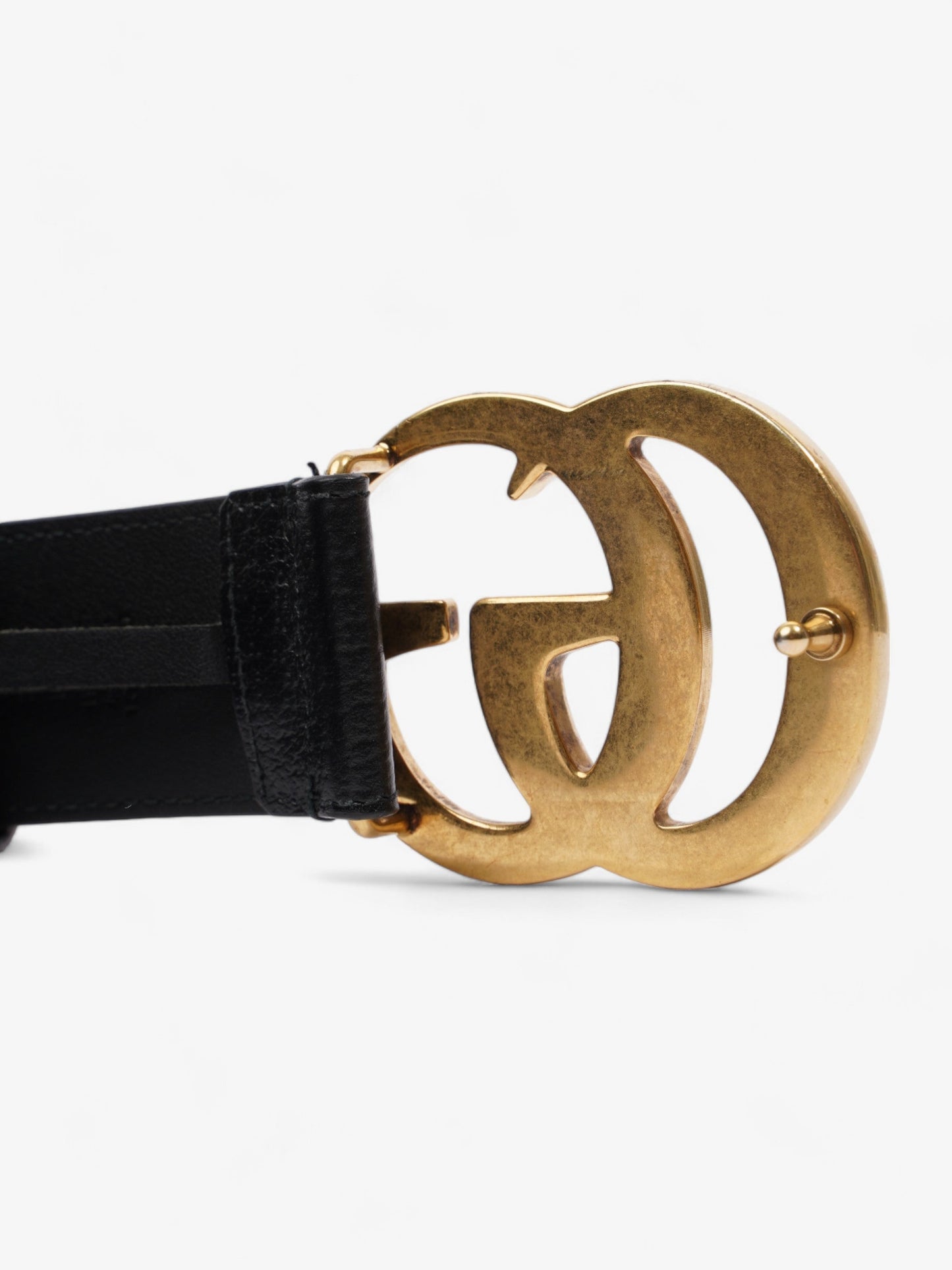 Gucci Double G Belt Black Leather 80cm 32"