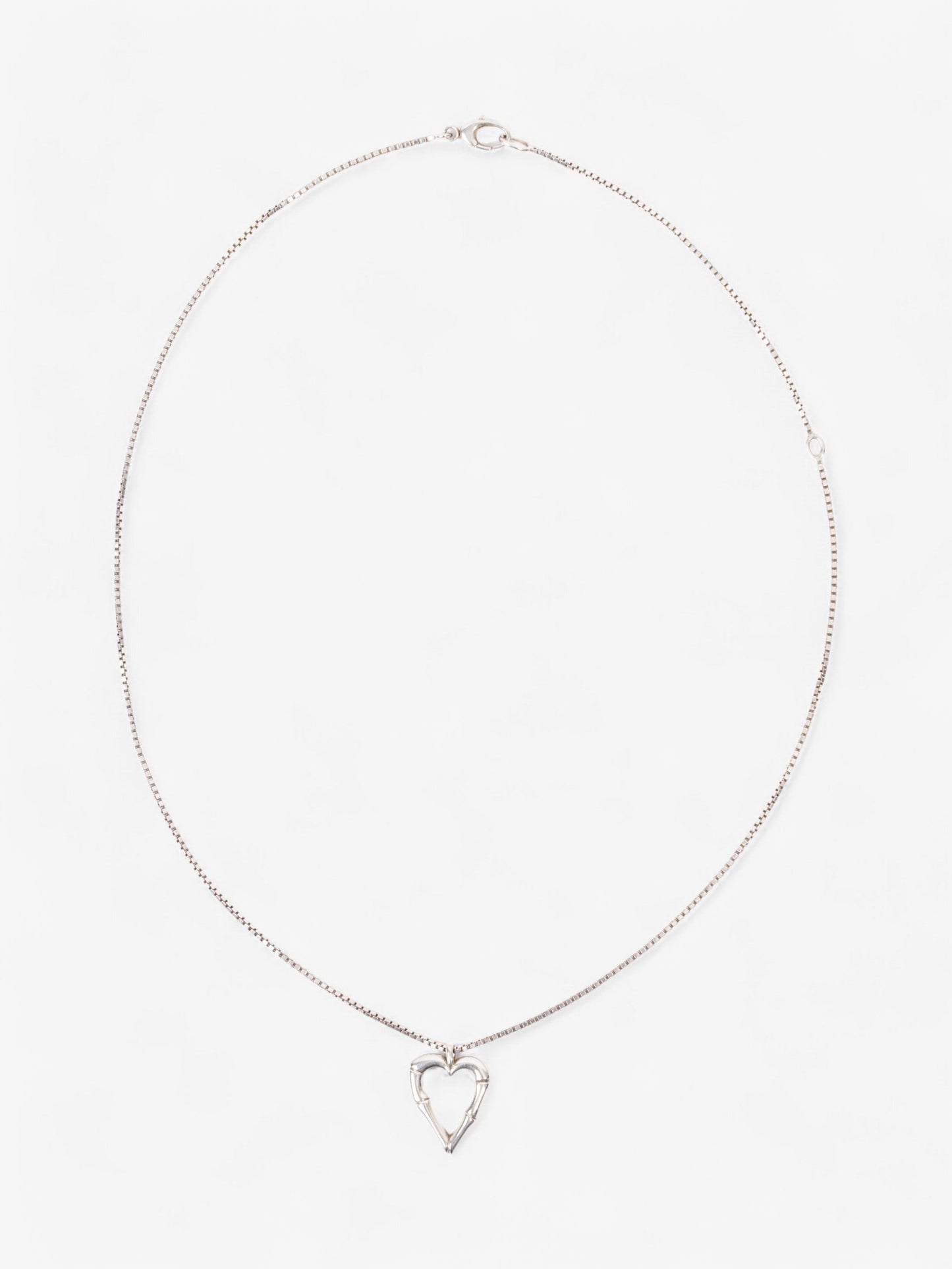 Gucci Bamboo Heart Pendant Necklace Silver Silver Sterling